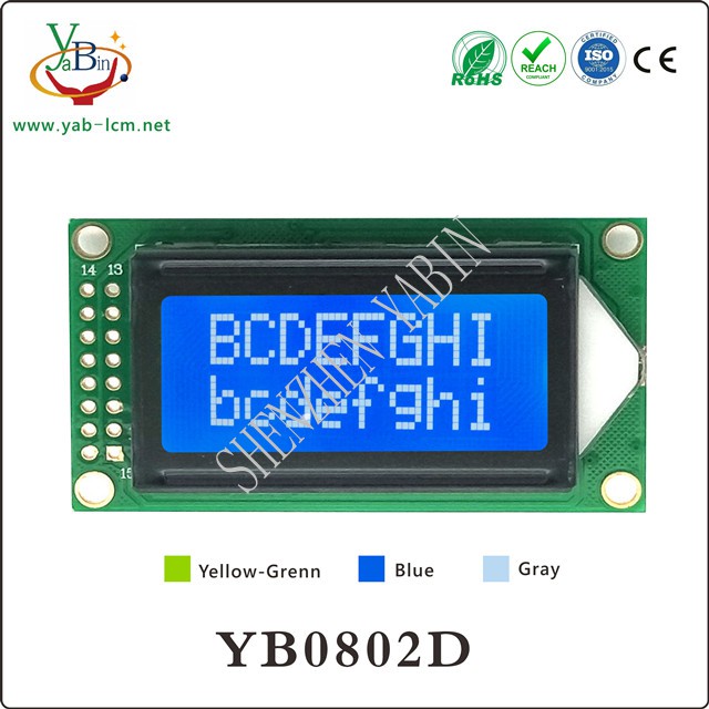lcd module 8X2 character lcd display YB0802D