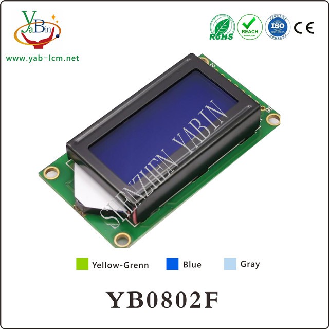 Character lcd module 8X2 with SPI /IIC interface YB0802F