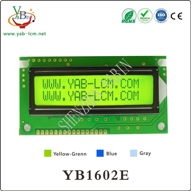 16x2 monochrome lcd display YB1602E