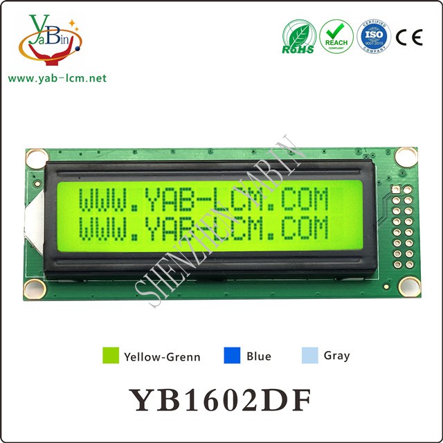 16x2 LCD Module, LCD Alphanumeric Display YB1602DF
