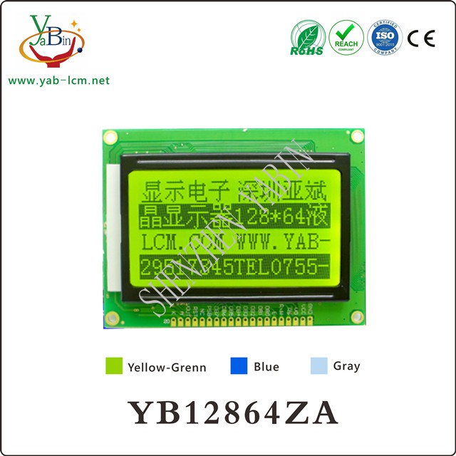 Monochrome 128x64 Graphic Dot Matrix LCD Display YB12864ZA