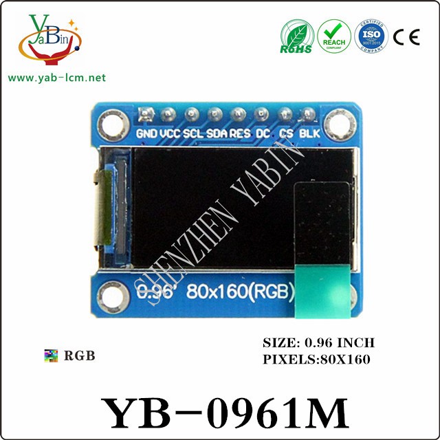 0.96 inch  80x160  IPS TFT module:YB-0961M
