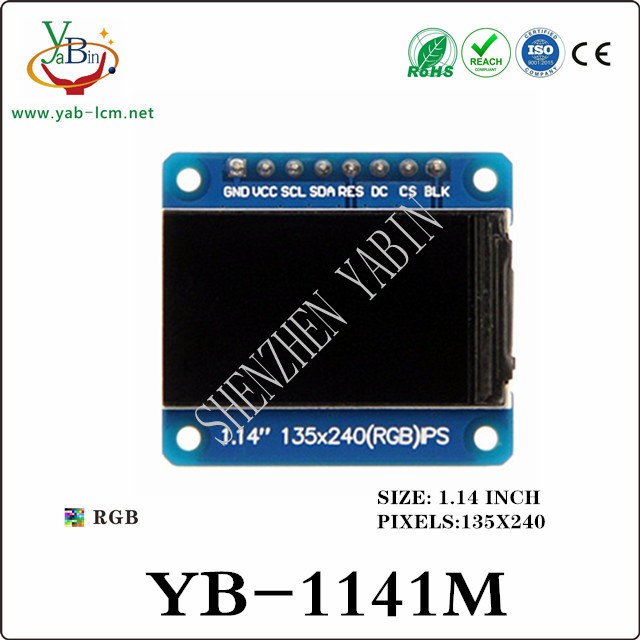 1.14 inch 135x240 IPS TFT module:YB-1141M