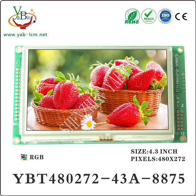 4.3 inch TFT module with RA8875 controller ：YBT480272-43-8875